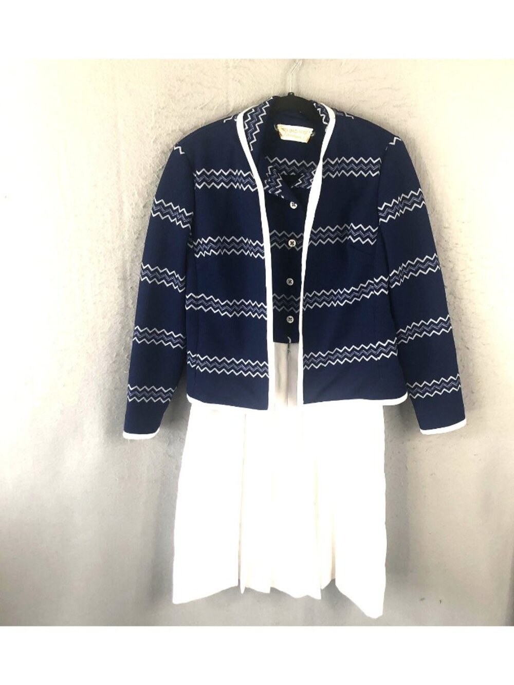 Vintage Howard Wolf Dress Womens M Zigzag Jacket Mod 70s Brittish Invasion Retro